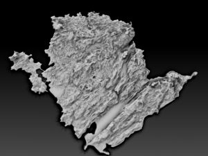 Anglesey/Ynys Mon 3d relief model