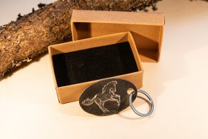 Pewter horse rearing keyring