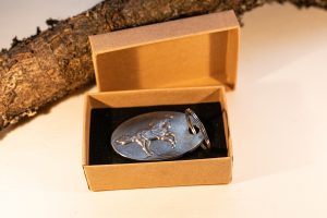 Pewter horse rearing keyring