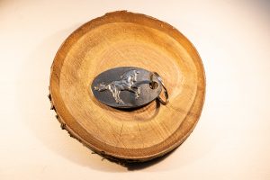 Pewter horse rearing keyring