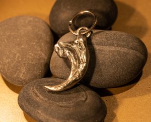 Large cast pewter claw