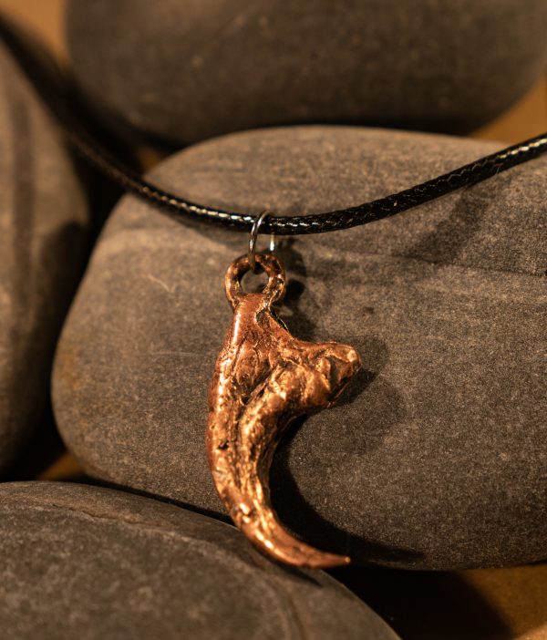 Copper Velociraptor claw necklace