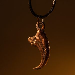 Copper Velociraptor claw necklace