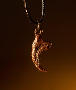 Copper Velociraptor claw necklace