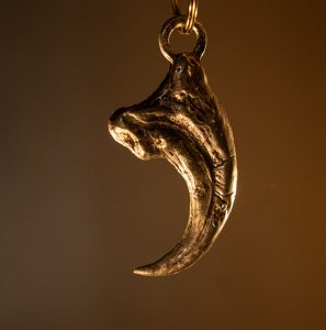 Large cast pewter claw