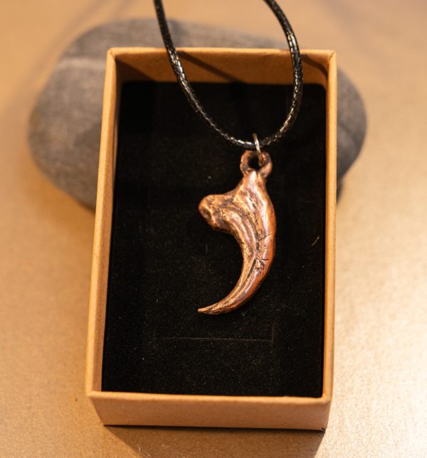 Copper Velociraptor claw necklace