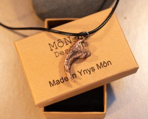 Copper Velociraptor claw necklace
