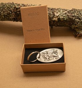 welsh dragon embossed keyring