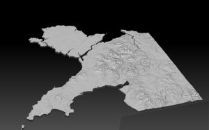 North wales relief 3d model