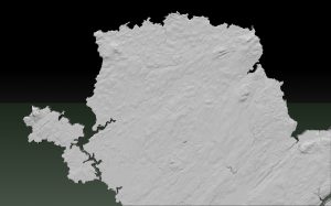 North wales 3d relief 2d map