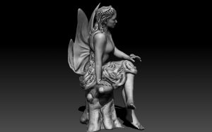 3d digital sculpture of fantasy Fairy for 3d printing