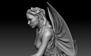 3d digital sculpture of fantasy Fairy for 3d printing