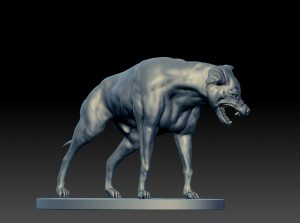 An angry fighting dog