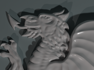 A digitally hand sculpted 3d Welsh Dragon.