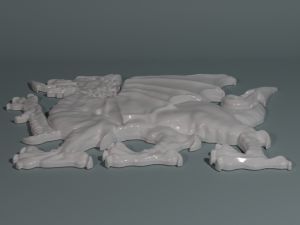 A digitally hand sculpted 3d Welsh Dragon.