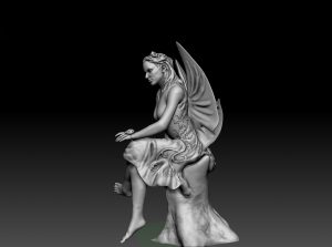 3d digital sculpture of fantasy Fairy for 3d printing
