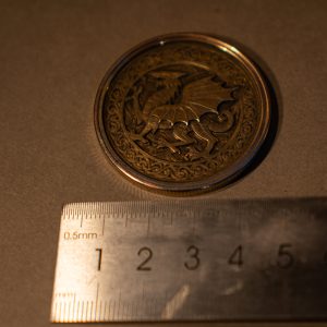 Engraved Welsh Dragon Challenge Coin,  Personalized Engraved Celtic Designed coin, Gift for him or her,  Cymru Wales Hiraeth flag of wales